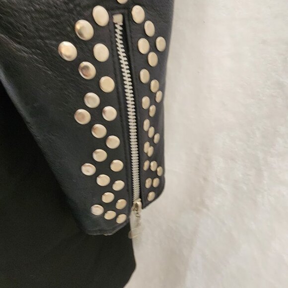 Vintage 1980s Vanguard Studded Leather Biker Jacket Women’s Medium Cropped - Picture 12 of 16